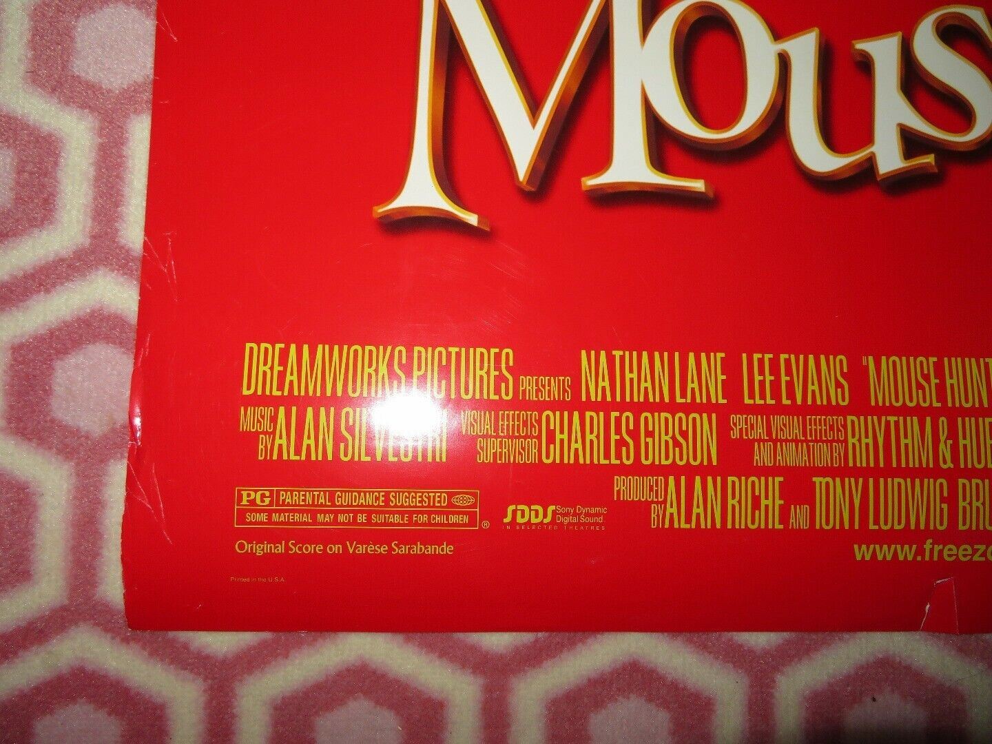 MOUSE HUNT US ONE SHEET ROLLED POSTER NATHAN LANE LEE EVANS '97 Movie posters