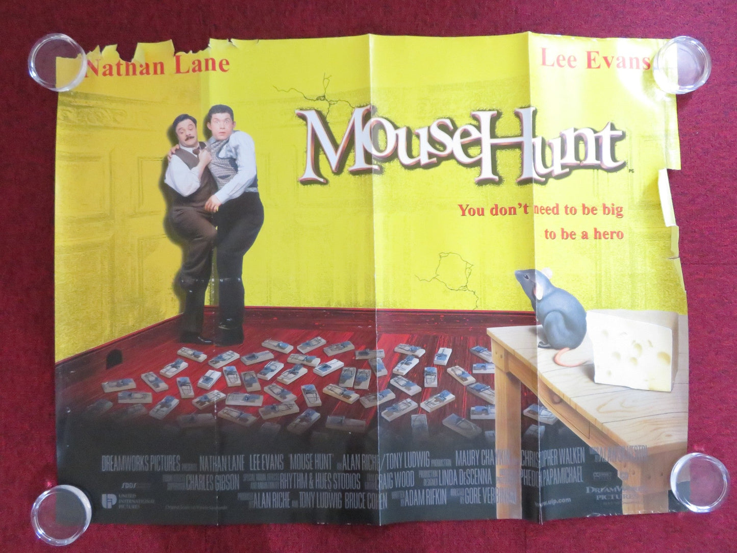MOUSEHUNT UK QUAD (30"x 40") ROLLED POSTER LEE EVANS NATHAN LANE 1997 Rendezvous Cinema Movie posters