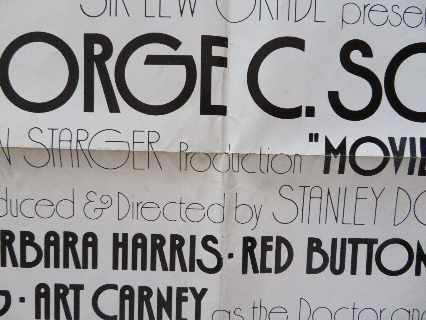 MOVIE MOVIE FOLDED US ONE SHEET POSTER GEORGE C.SCOTT TRISH VAN DEVERE 1978 Movie posters