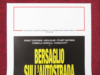 MOVING TARGET ITALIAN LOCANDINA POSTER ERNEST BORGNINE LINDA BLAIR 1989 Rendezvous Cinema Movie posters