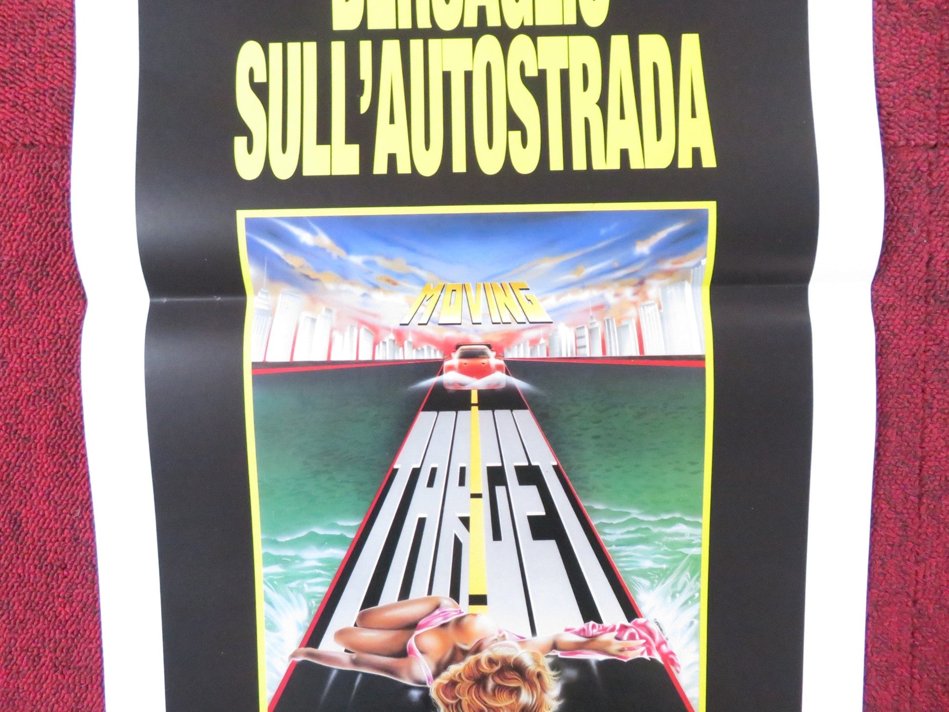 MOVING TARGET ITALIAN LOCANDINA POSTER ERNEST BORGNINE LINDA BLAIR 1989 Rendezvous Cinema Movie posters