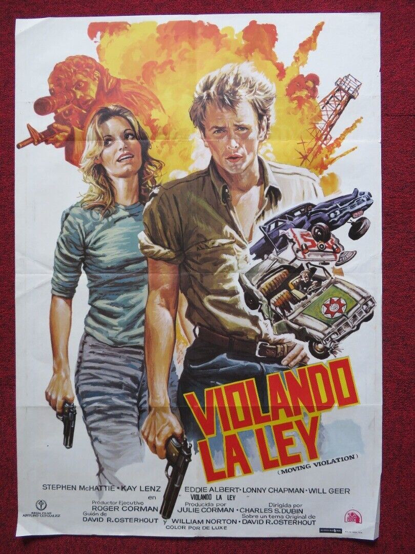 MOVING VIOLATION SPANISH ROLLED POSTER STEPHEN MCHATTIE KAY LENZ 1976 Movie posters