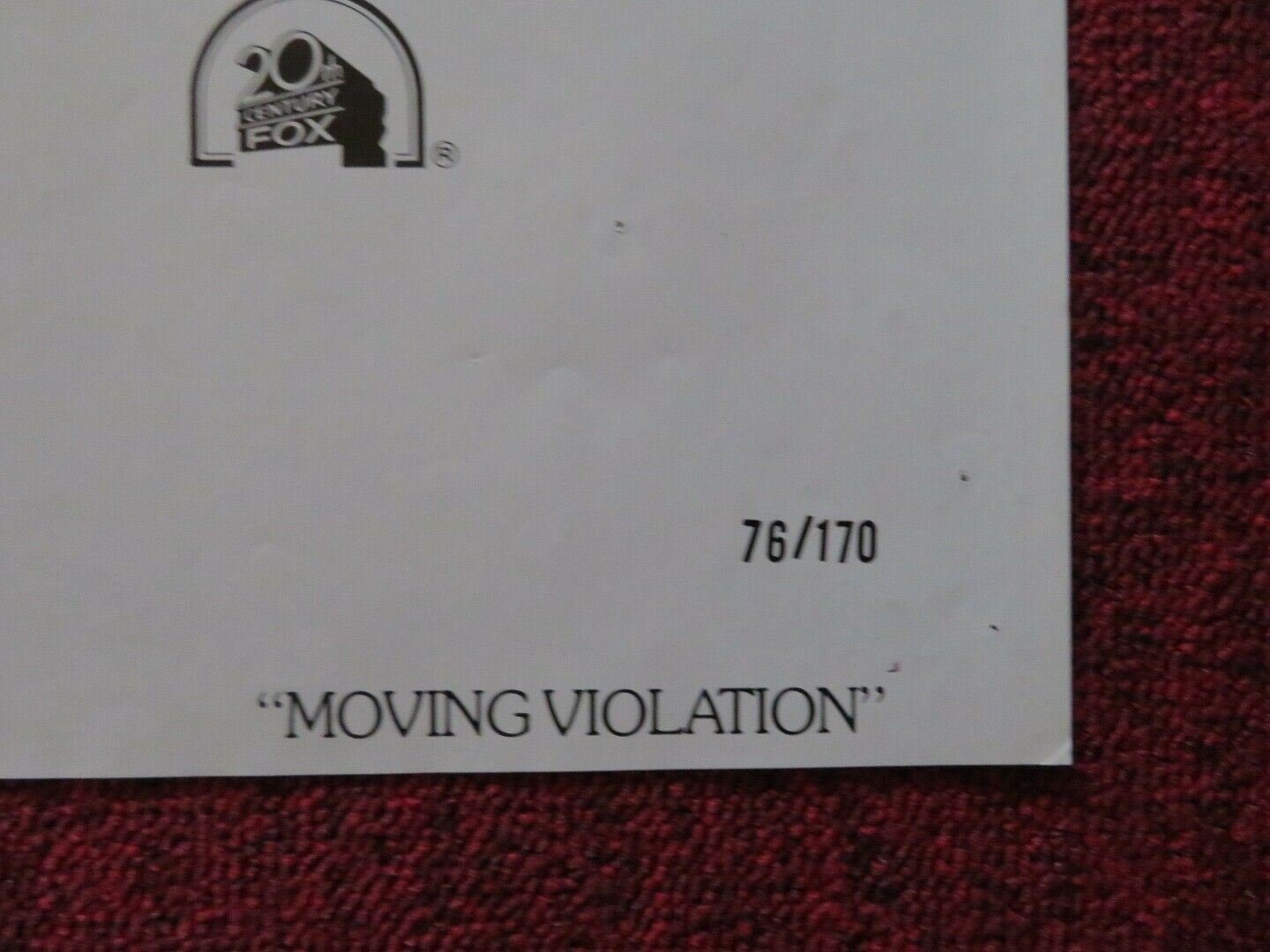 MOVING VIOLATION - STYLE B FOLDED US ONE SHEET POSTER STEPHEN MCHATTIE 19766 Movie posters
