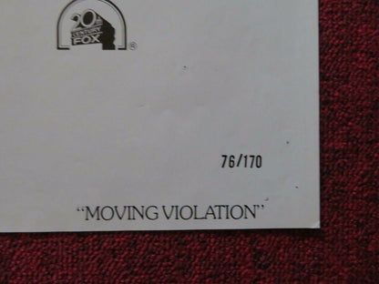 MOVING VIOLATION - STYLE B FOLDED US ONE SHEET POSTER STEPHEN MCHATTIE 19766 Movie posters