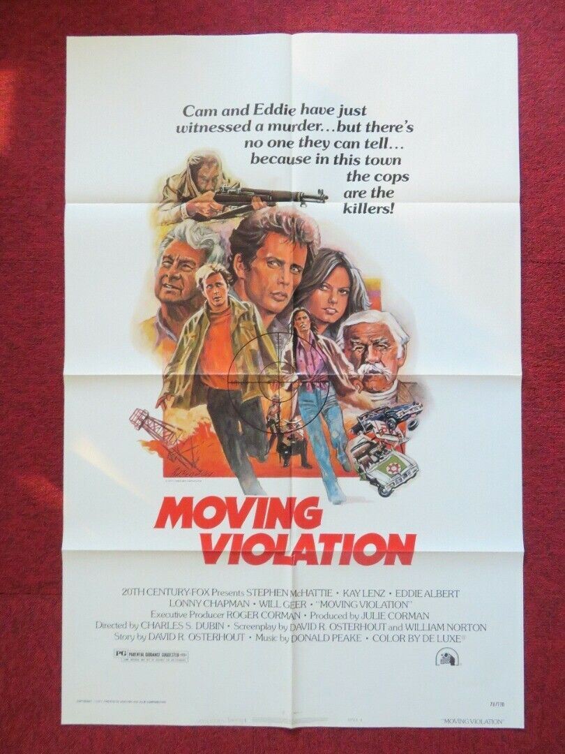 MOVING VIOLATION - STYLE B FOLDED US ONE SHEET POSTER STEPHEN MCHATTIE 19766 Movie posters