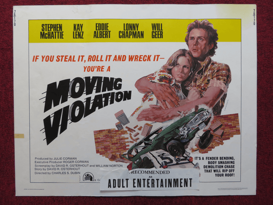 MOVING VIOLATION US HALF SHEET (22"x 28") POSTER STEPHEN MCHATTIE KAY LENZ 1976 Rendezvous Cinema Movie posters