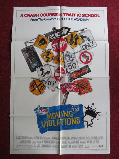 MOVING VIOLATIONS FOLDED US ONE SHEET POSTER JOHN MURRAY JENNIFER TILLY 1985 Rendezvous Cinema Movie posters