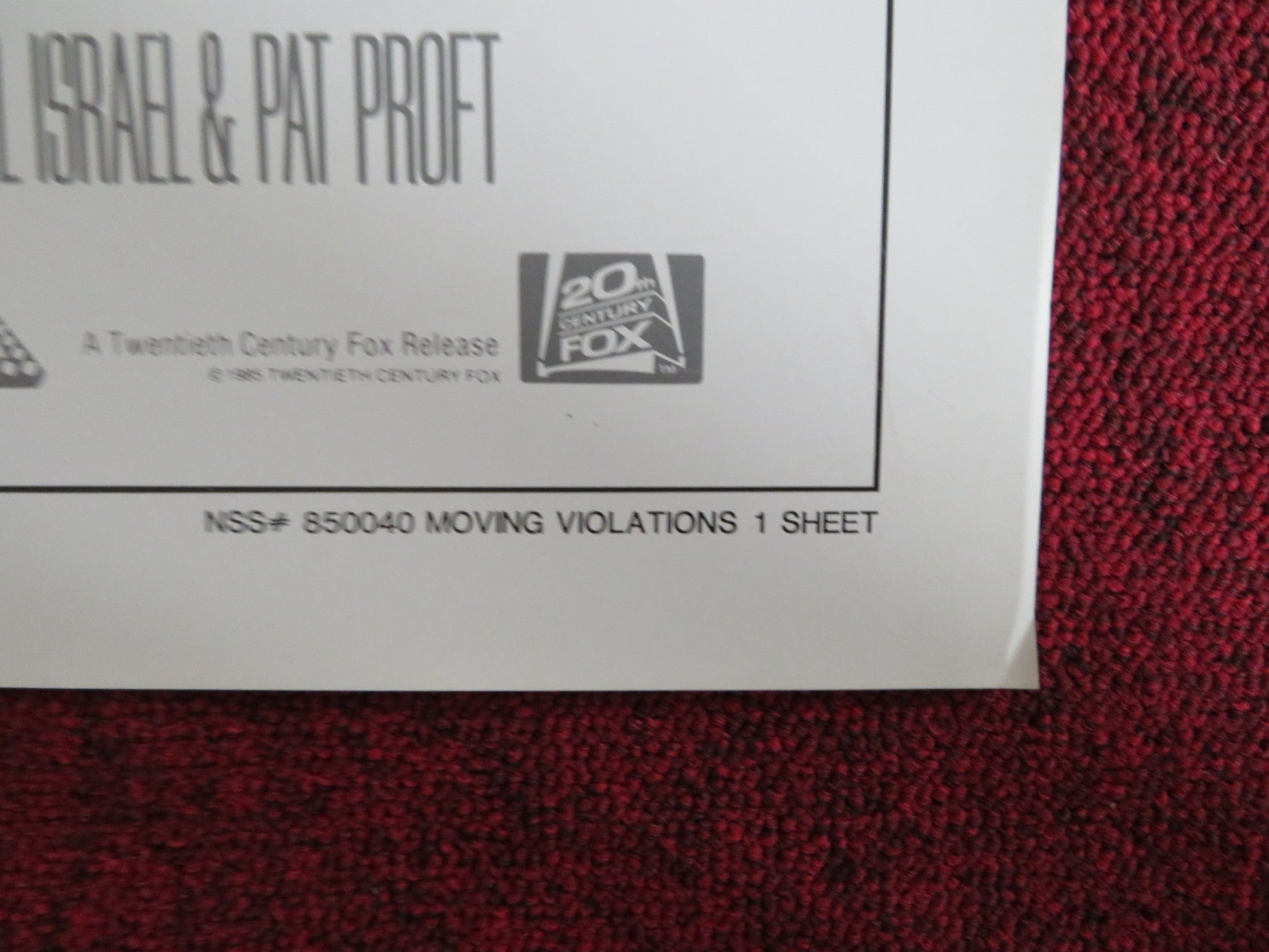 MOVING VIOLATIONS FOLDED US ONE SHEET POSTER JOHN MURRAY JENNIFER TILLY 1985 Rendezvous Cinema Movie posters