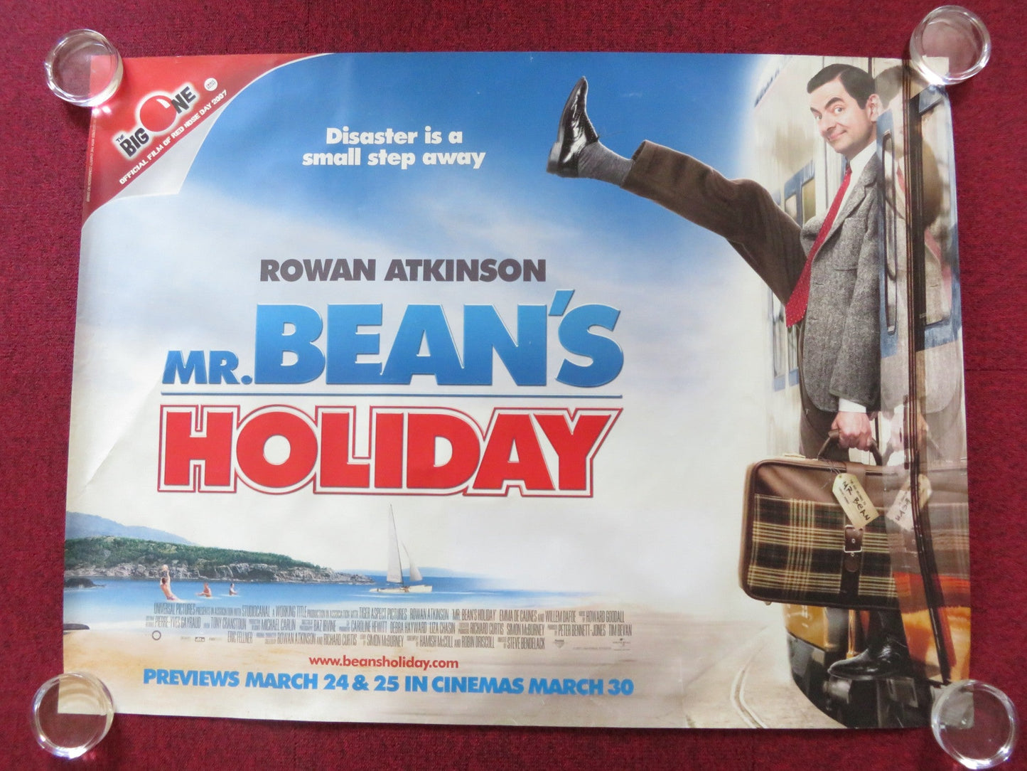 MR BEAN'S HOLIDAY UK QUAD (30"x 40") ROLLED POSTER ROWAN ATKINSON 2007 Rendezvous Cinema Movie posters