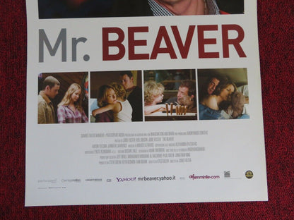 MR. BEAVER ITALIAN LOCANDINA (27.5"x13") POSTER MEL GIBSON JODIE FOSTER 2011 Movie posters