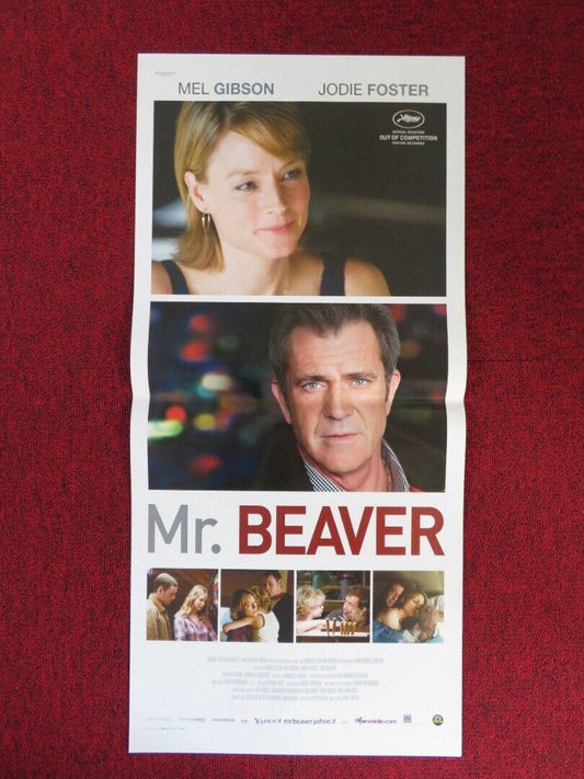 MR. BEAVER ITALIAN LOCANDINA (27.5"x13") POSTER MEL GIBSON JODIE FOSTER 2011 Movie posters