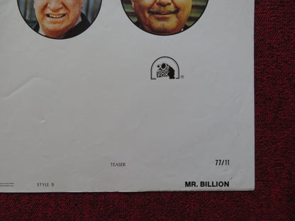 MR. BILLION - STYLE B FOLDED US ONE SHEET POSTER TERENCE HILL V. PERRINE 1977 Rendezvous Cinema Movie posters