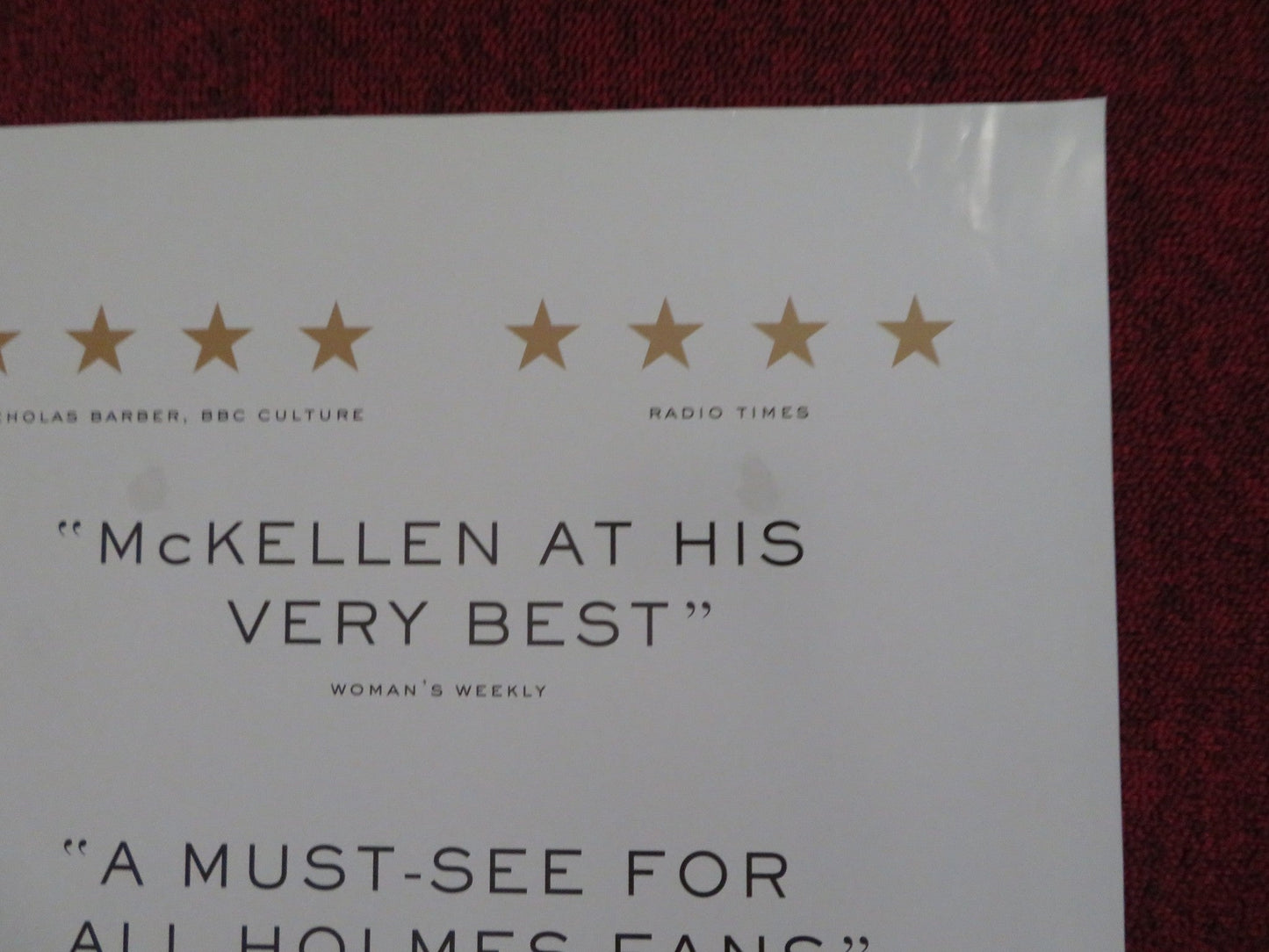 MR HOLMES UK QUAD (30"x 40") ROLLED POSTER IAN MCKELLEN LAURA LINNEY 2015 Rendezvous Cinema Movie posters