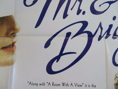 MR & MRS BRIDGE BRITISH QUAD (30" x 40") POSTER PAUL NEWMAN JOANNE WOODWARD 1990 Movie posters