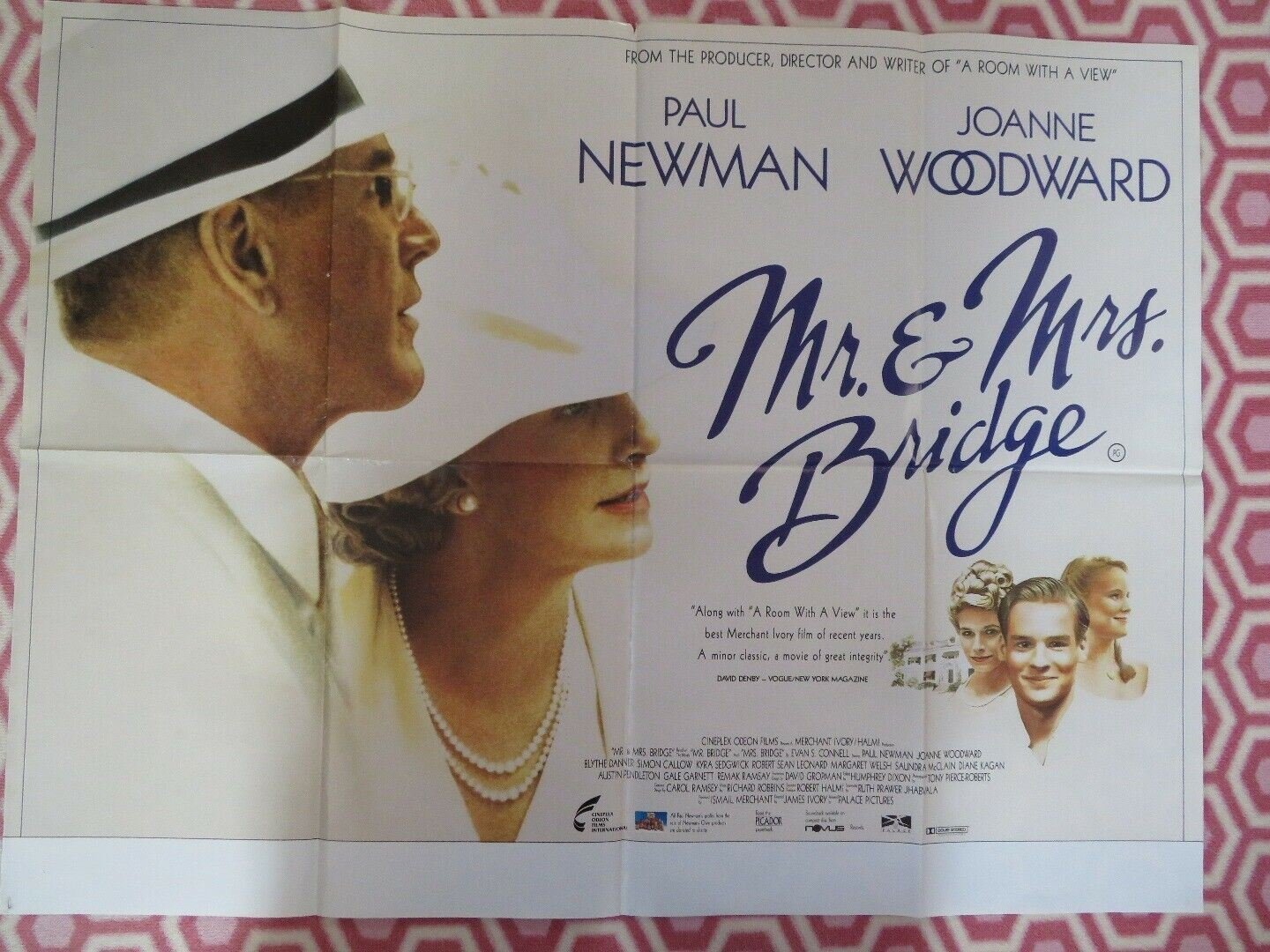 MR & MRS BRIDGE BRITISH QUAD (30" x 40") POSTER PAUL NEWMAN JOANNE WOODWARD 1990 Movie posters