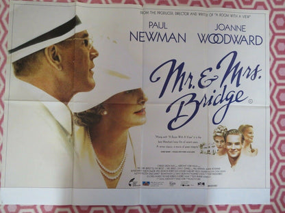 MR & MRS BRIDGE BRITISH QUAD (30" x 40") POSTER PAUL NEWMAN JOANNE WOODWARD 1990 Movie posters