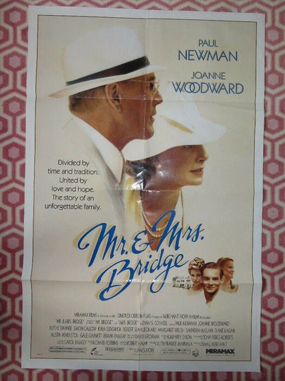 MR.& MRS BRIDGE US ONE SHEET POSTER PAUL NEWMAN SAUNDRA MCCLAIN 1990 Movie posters