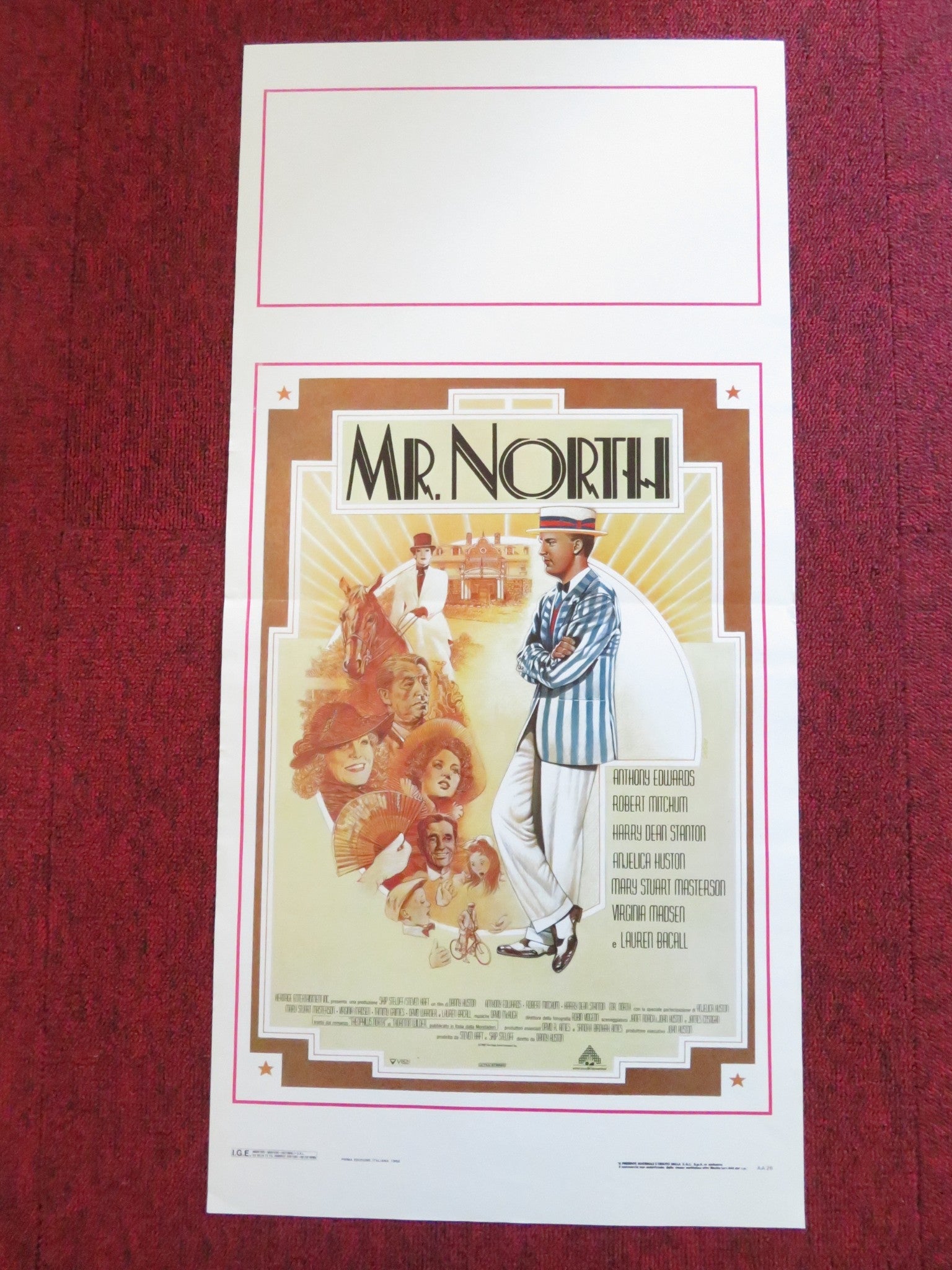 MR NORTH ITALIAN LOCANDINA POSTER ANTHONY EDWARDS ROBERT MITCHUM 1988 Rendezvous Cinema Movie posters