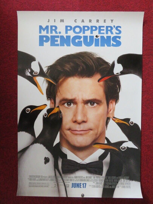 MR POPPERS PENGUINS US ONE SHEET ROLLED POSTER JIM CARREY CARLA GUGINO 2011 Movie posters