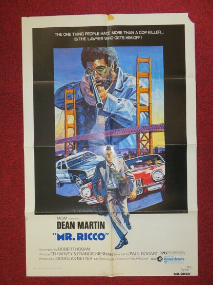 MR RICCO FOLDED US ONE SHEET POSTER DEAN MARTIN EUGENE ROCHE 1975 Movie posters