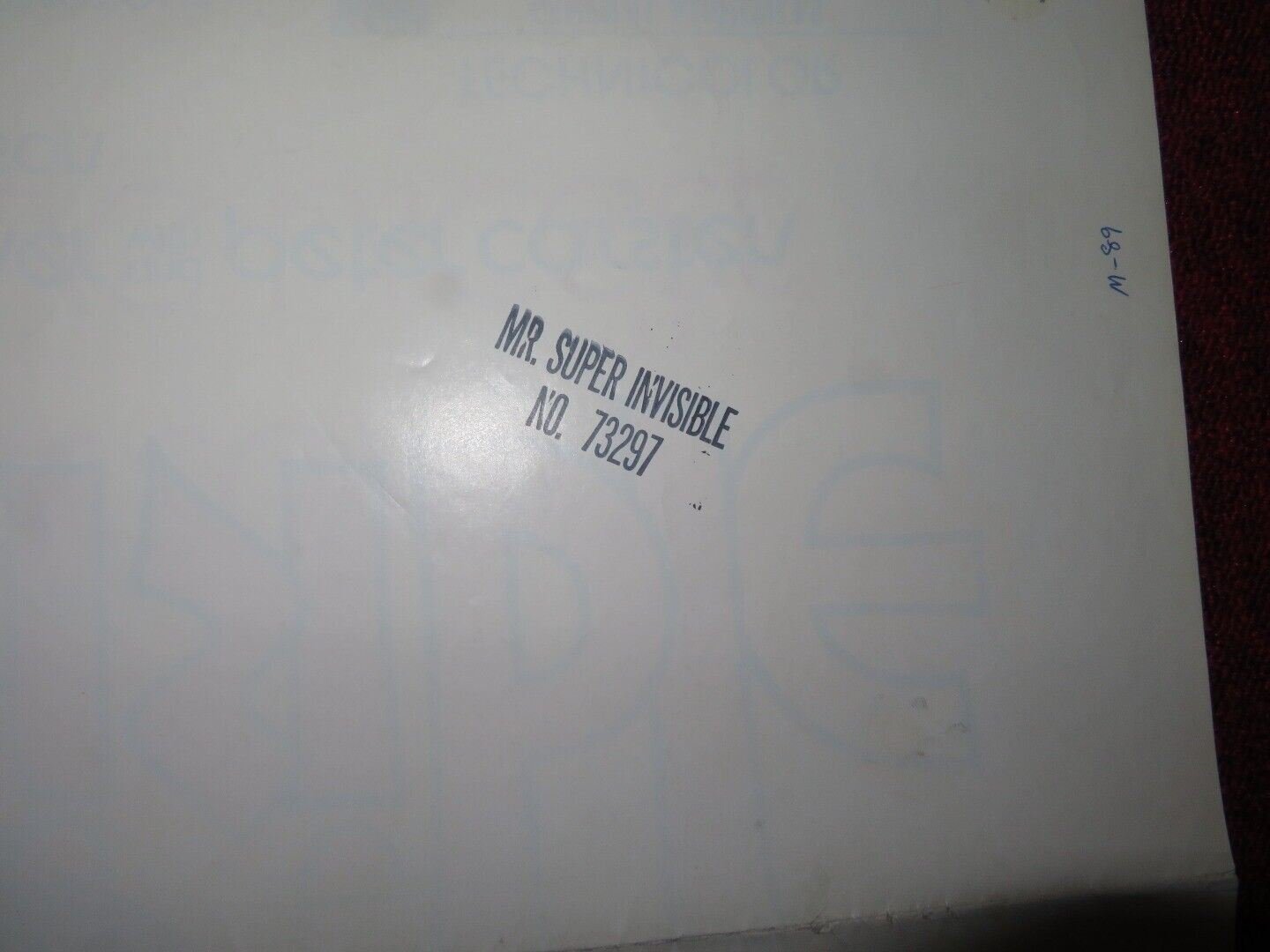 MR SUPER INVISIBLE FOLDED US ONE SHEET POSTER DEAN JONES PHILIPPELEROY 1970 Movie posters