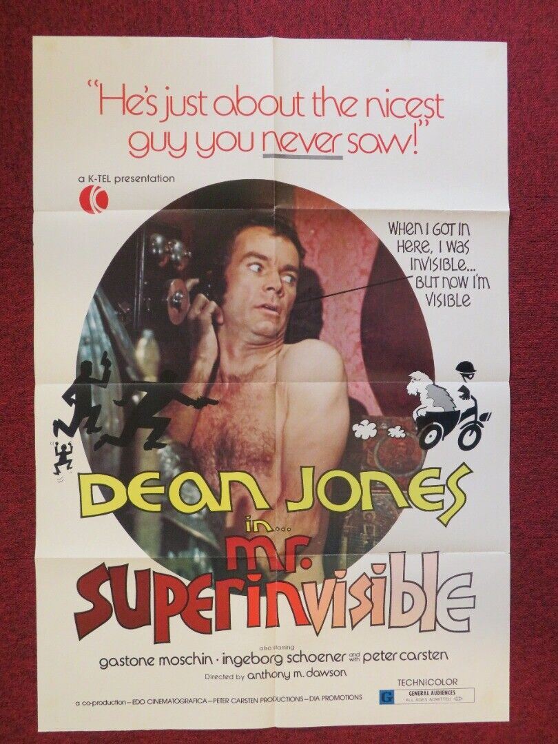 MR SUPER INVISIBLE FOLDED US ONE SHEET POSTER DEAN JONES PHILIPPELEROY 1970 Movie posters