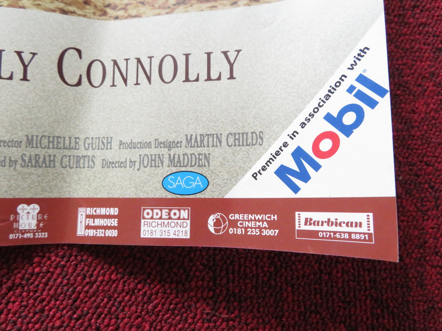 MRS. BROWN CINEMA POSTER JUDI DENCH BILLY CONNOLLY 1997 Rendezvous Cinema Movie posters