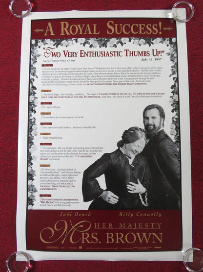 MRS. BROWN US ONE SHEET ROLLED POSTER JUDI DENCH BILLY CONNOLLY 1997 Rendezvous Cinema Movie posters