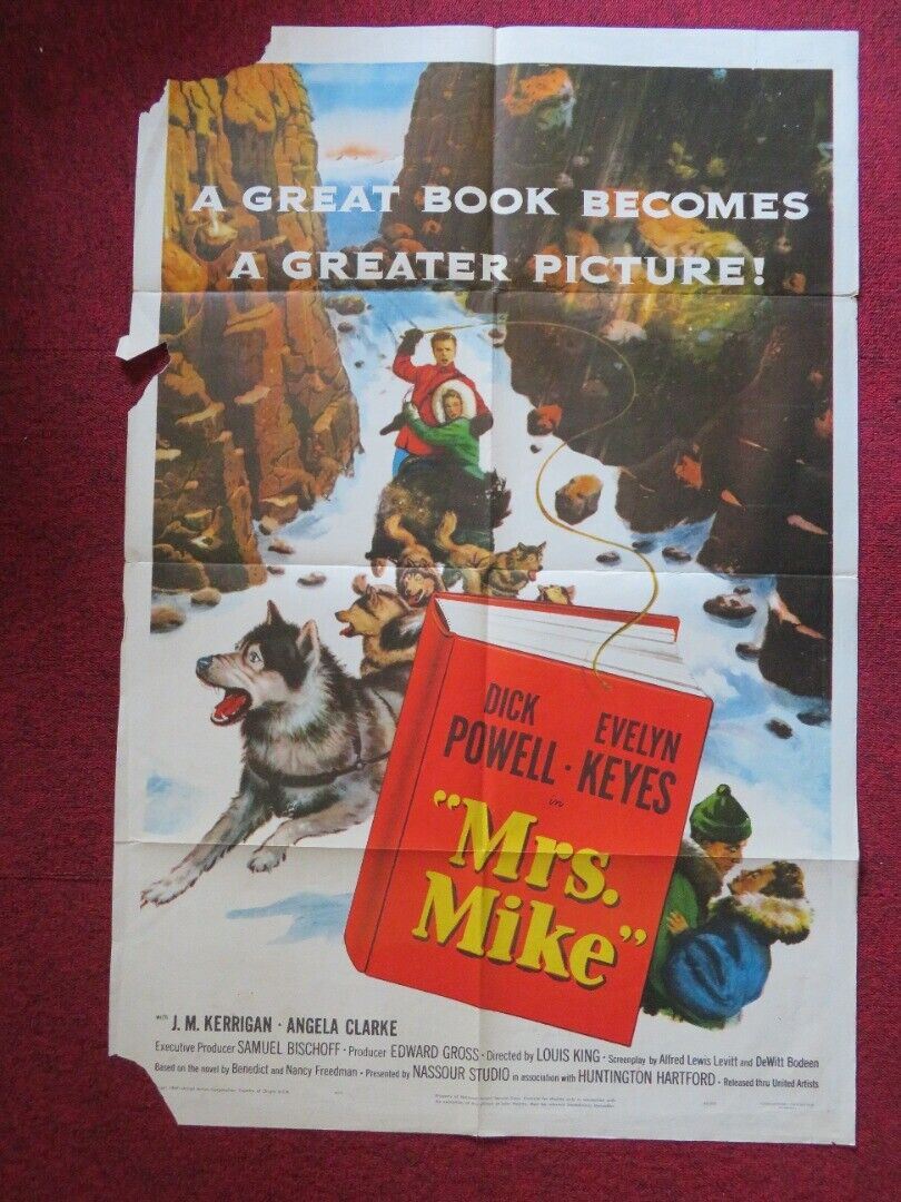 MRS. MIKE FOLDED US ONE SHEET POSTER DICK POWELL EVELYN KEYES 1949 Movie posters