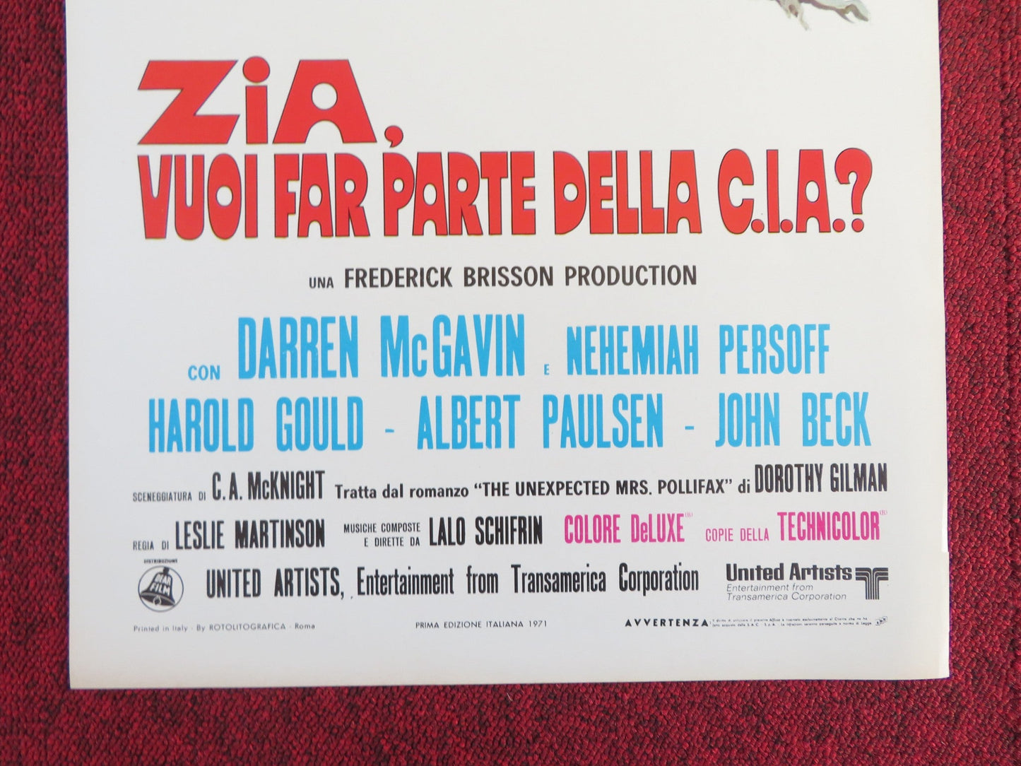 MRS. POLLIFAX - SPY ITALIAN LOCANDINA POSTER ROSALIND RUSSELL DARREN MCGAVIN 1971 Rendezvous Cinema Movie posters