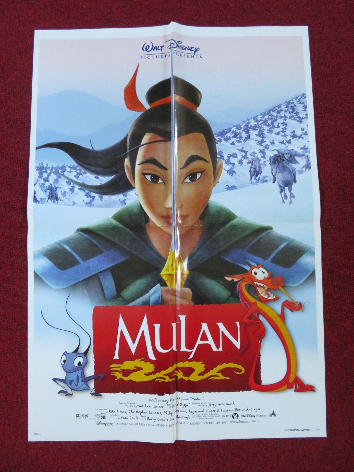 MULAN ITALIAN FOGLIO POSTER DISNEY MIGUEL FERRER 1998 Rendezvous Cinema Movie posters