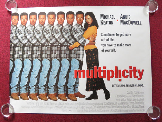 MULTIPLICITY UK QUAD (30"x 40") ROLLED POSTER MICHAEL KEATON A. MACDOWELL 1996 Rendezvous Cinema Movie posters