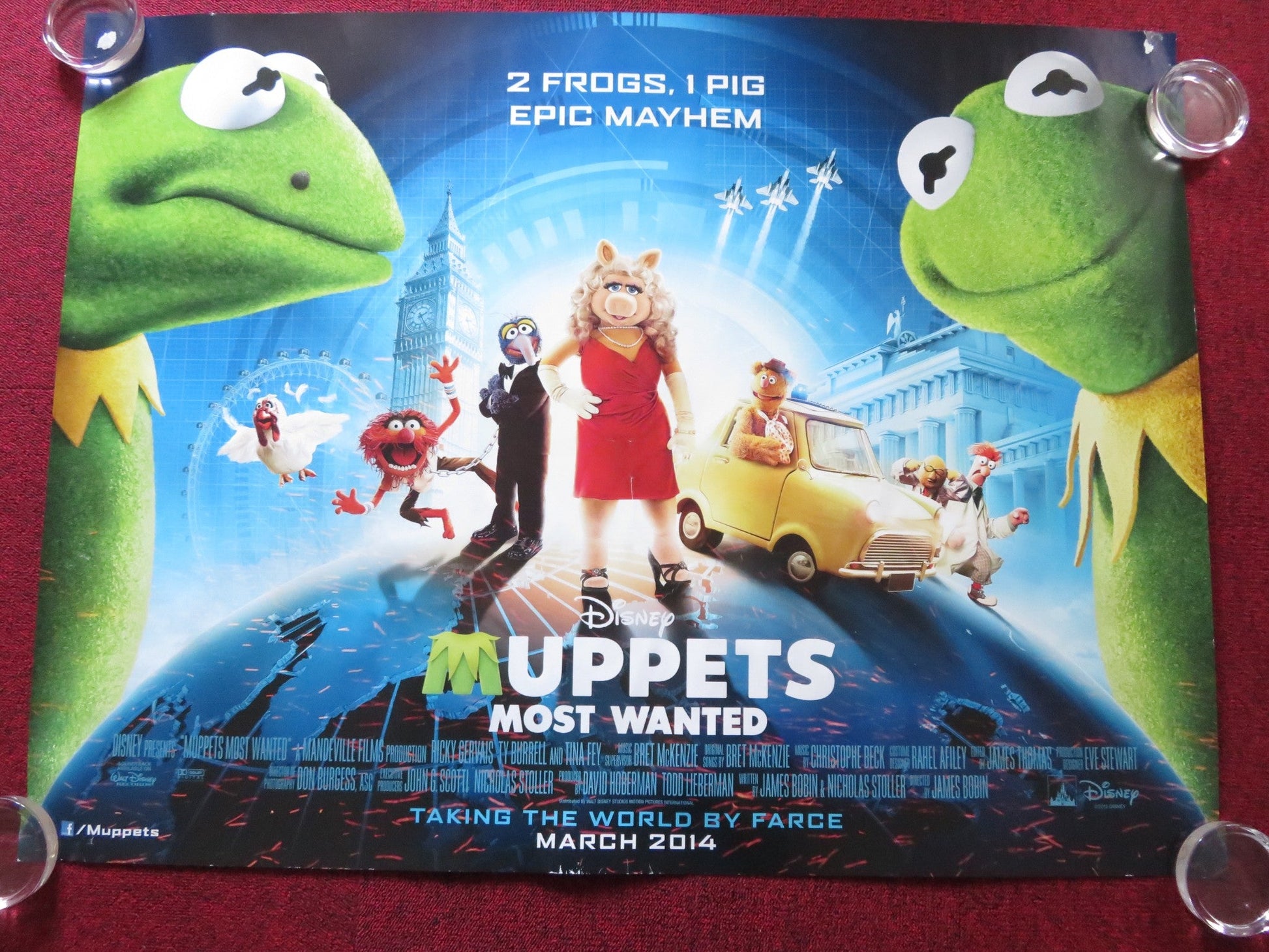 MUPPETS MOST WANTED UK QUAD (30"x 40") ROLLED POSTER RICKY GERVAIS 2014 Rendezvous Cinema Movie posters