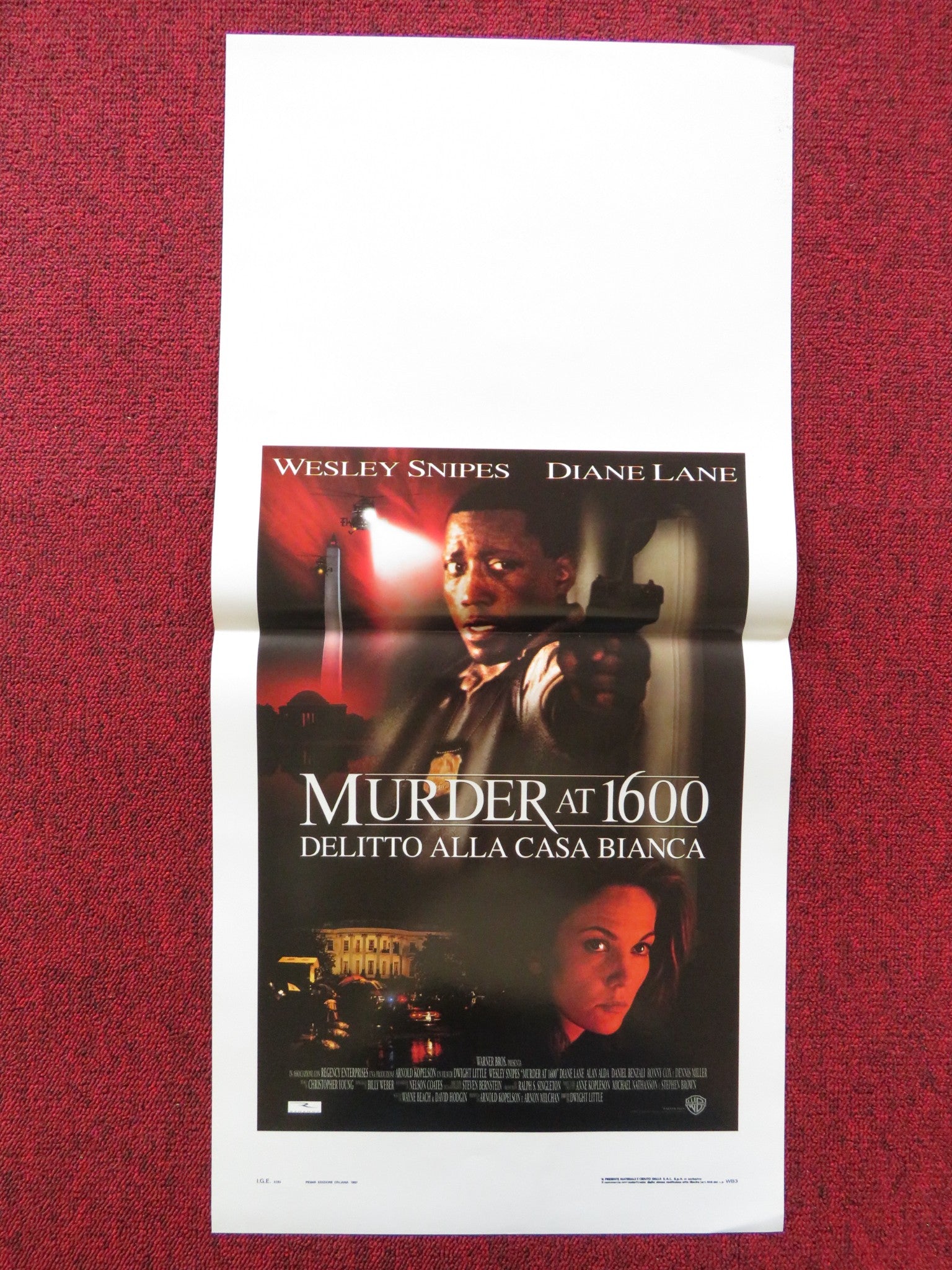 MURDER AT 1600 ITALIAN LOCANDINA POSTER WESLEY SNIPES DIANE LANE 1997 Rendezvous Cinema Movie posters