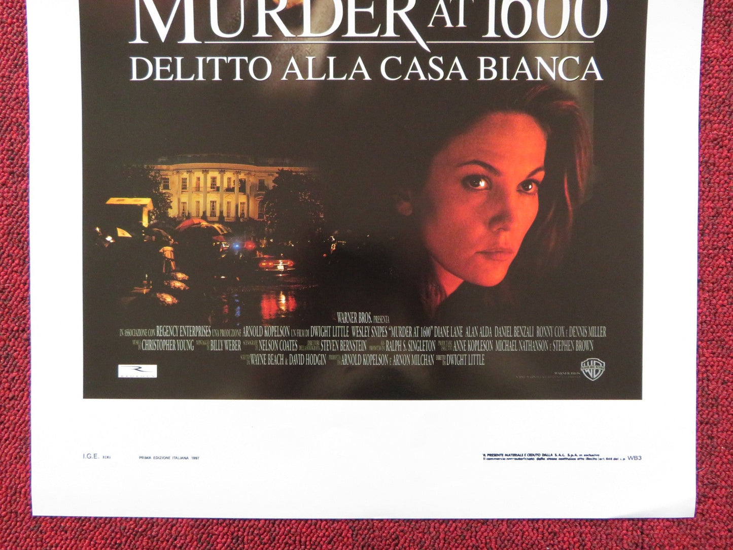 MURDER AT 1600 ITALIAN LOCANDINA POSTER WESLEY SNIPES DIANE LANE 1997 Rendezvous Cinema Movie posters