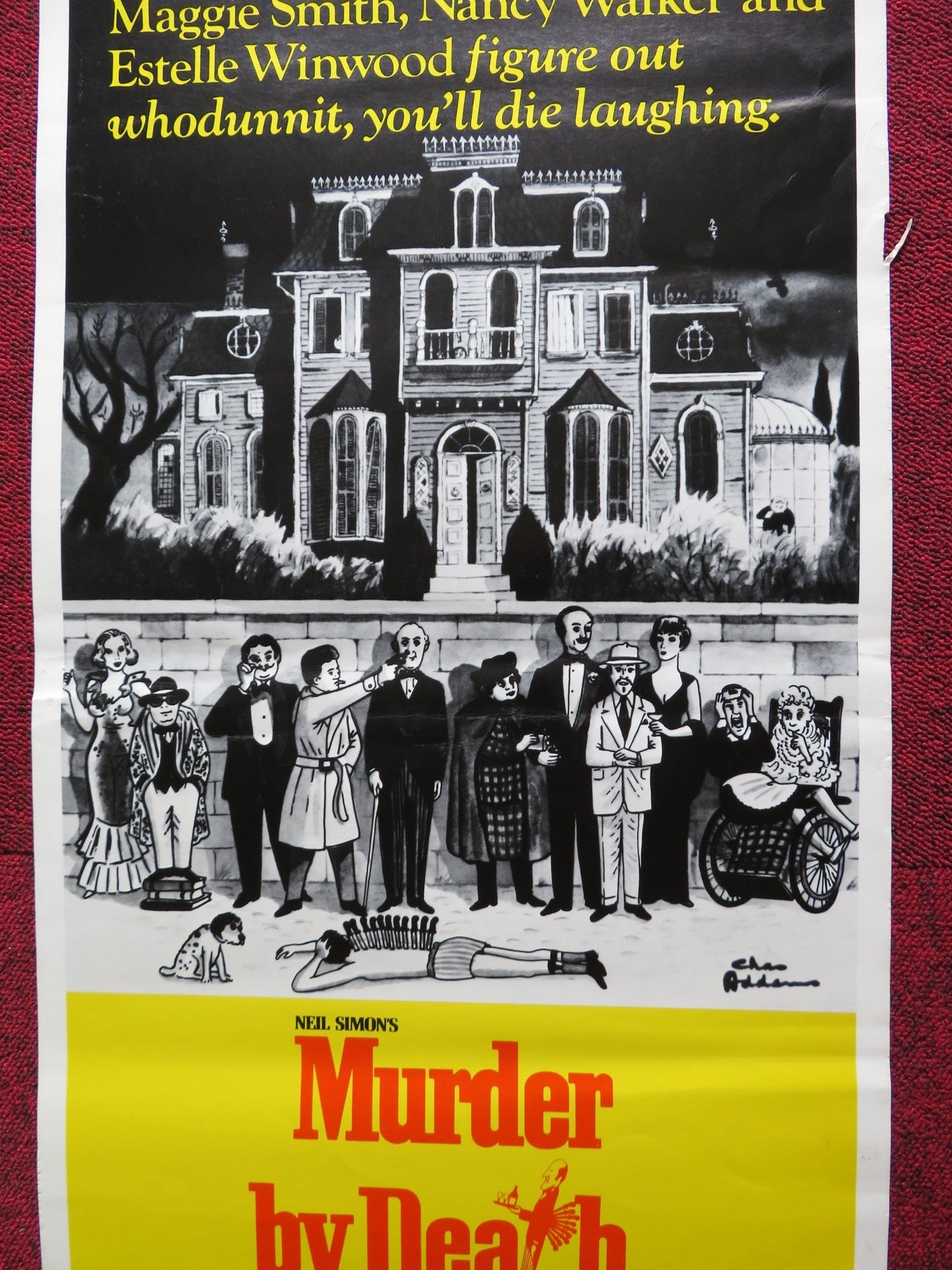 MURDER BY DEATH US INSERT (14"x 36") POSTER EILEEN BRENNAN TRUMAN CAPOTE 1976 Rendezvous Cinema Movie posters