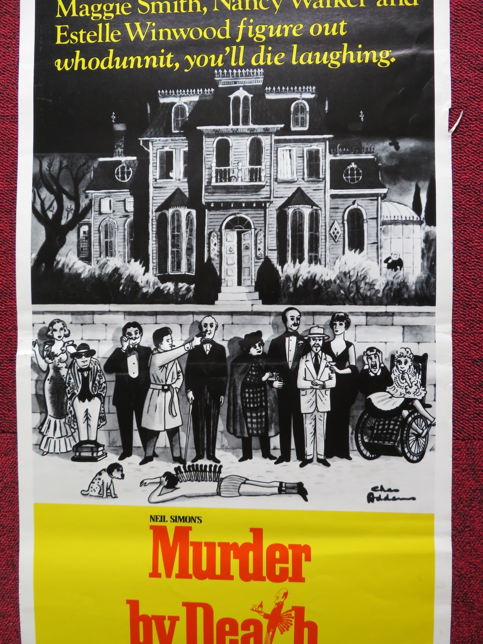 MURDER BY DEATH US INSERT (14"x 36") POSTER EILEEN BRENNAN TRUMAN CAPOTE 1976 Rendezvous Cinema Movie posters