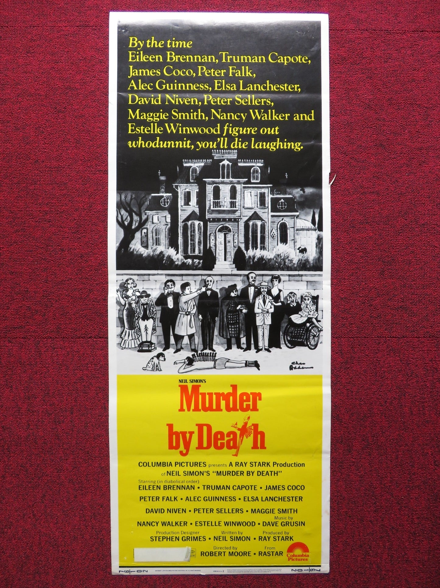 MURDER BY DEATH US INSERT (14"x 36") POSTER EILEEN BRENNAN TRUMAN CAPOTE 1976 Rendezvous Cinema Movie posters