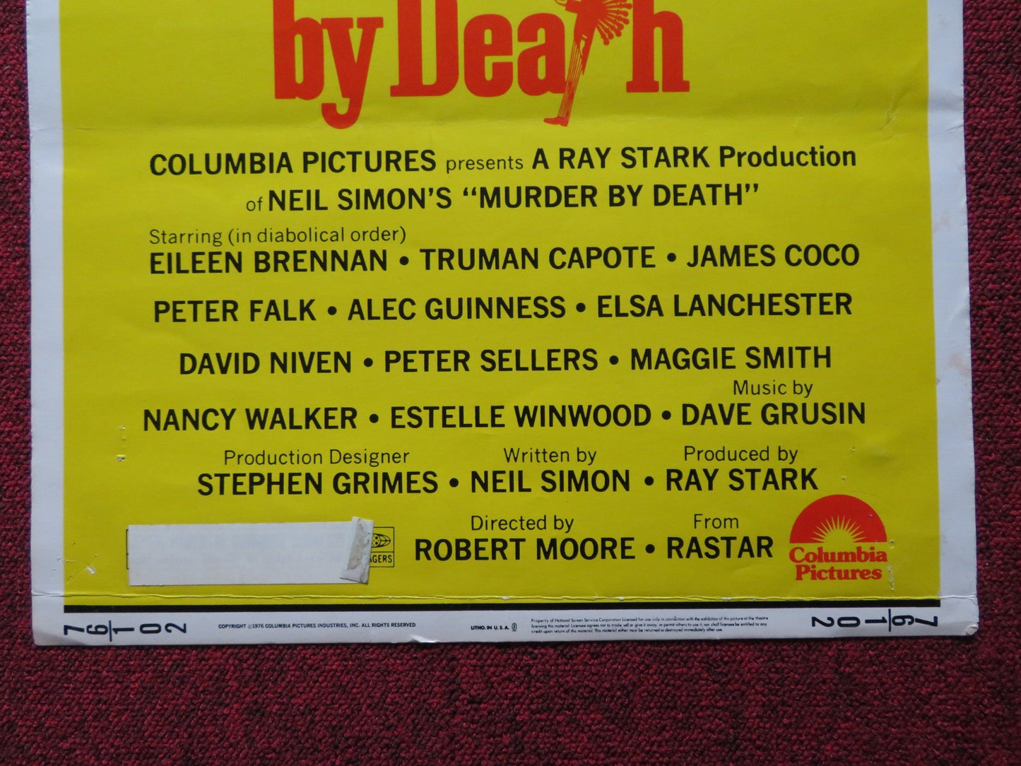 MURDER BY DEATH US INSERT (14"x 36") POSTER EILEEN BRENNAN TRUMAN CAPOTE 1976 Rendezvous Cinema Movie posters