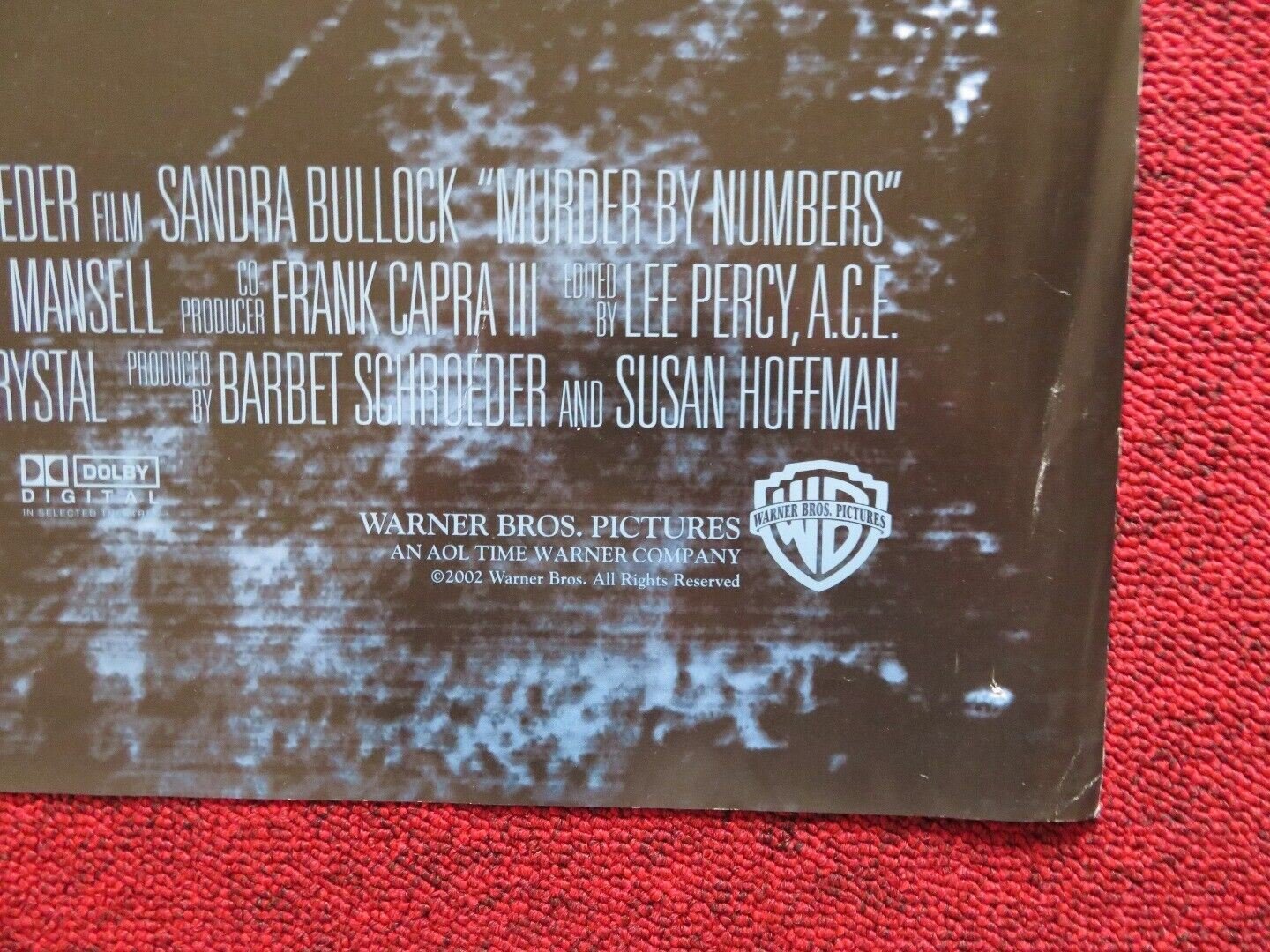 MURDER BY NUMBERS FOLDED US ONE SHEET POSTER SANDRA BULLOCK 2002 Movie posters