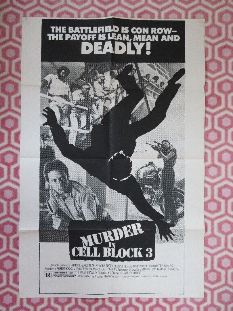 MURDER IN CELL BLOCK 3 / Fast - Walking FOLDED US ONE SHEET POSTER JAMES WOOD 1982 Movie posters