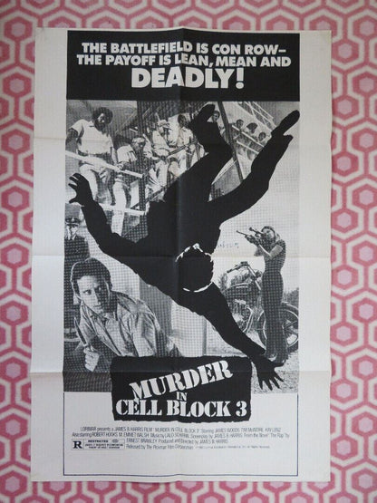 MURDER IN CELL BLOCK 3 / Fast - Walking FOLDED US ONE SHEET POSTER JAMES WOOD 1982 Movie posters