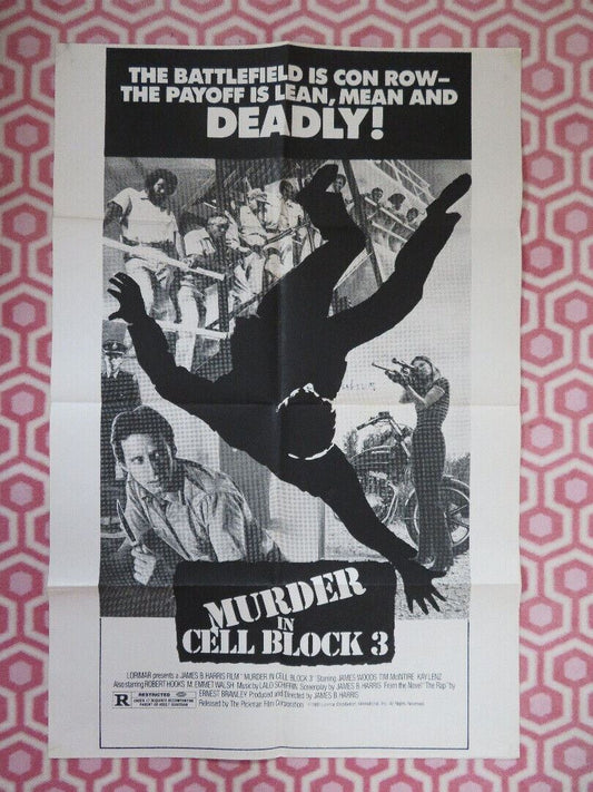 MURDER IN CELL BLOCK 3 / Fast - Walking FOLDED US ONE SHEET POSTER JAMES WOOD 1982 Movie posters