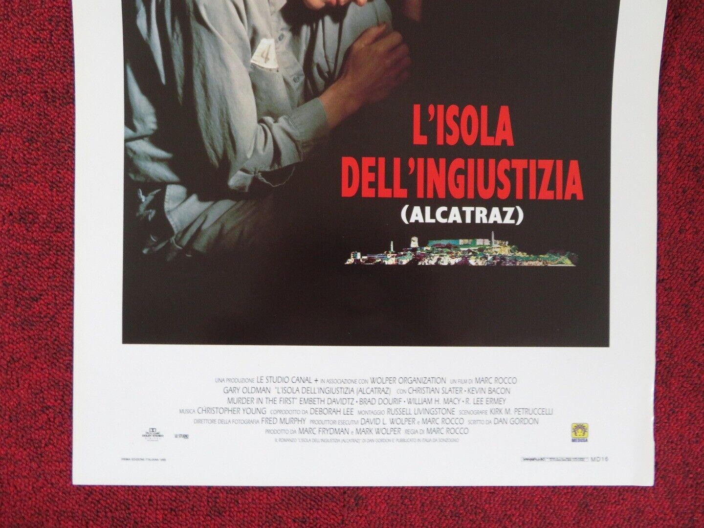 MURDER IN THE FIRST ITALIAN LOCANDINA (27.5"x13") POSTER C SLATER G OLDMAN 1995 Rendezvous Cinema Movie posters