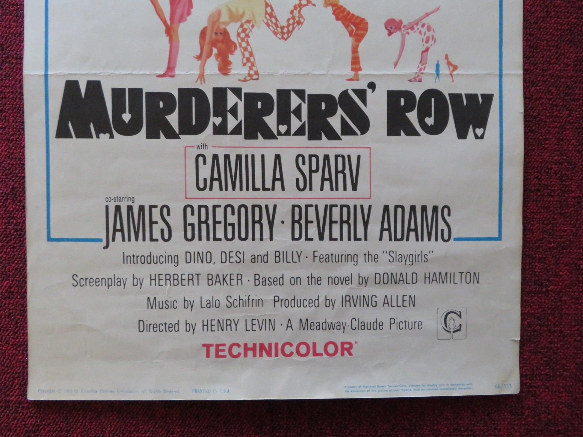 MURDERERS' ROW US INSERT (14"x 36") POSTER DEAN MARTIN ANN - MARGRET 1966 Rendezvous Cinema Movie posters