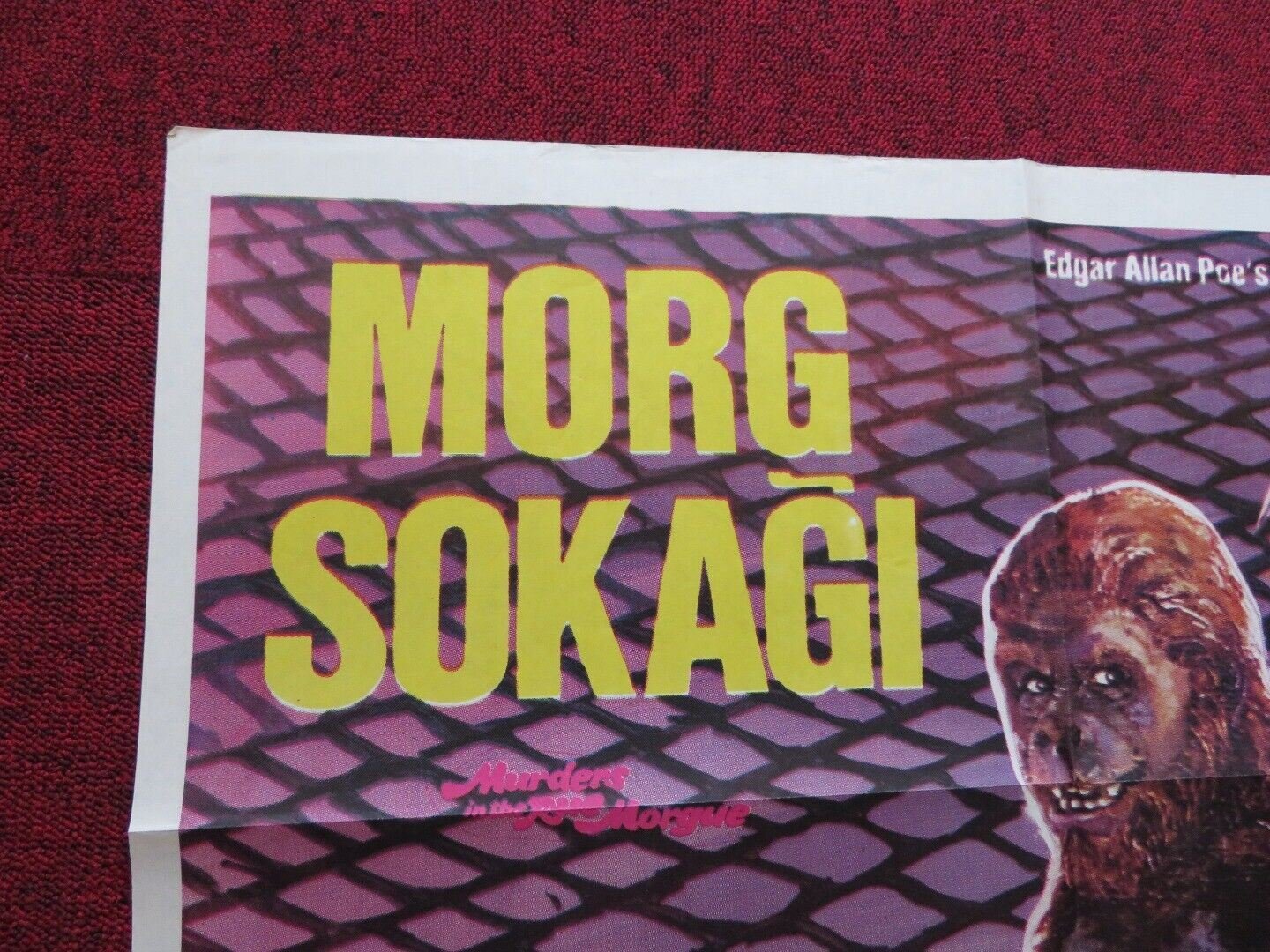 MURDERS IN THE RUE MORGUE FOLDED TURKISH ONE SHEET POSTER JASON ROBARDS HERBERT Movie posters