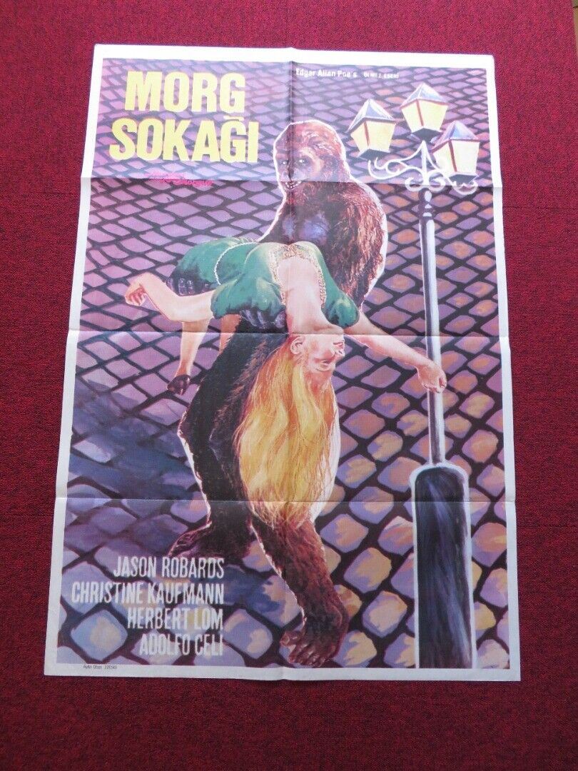 MURDERS IN THE RUE MORGUE FOLDED TURKISH ONE SHEET POSTER JASON ROBARDS HERBERT Movie posters