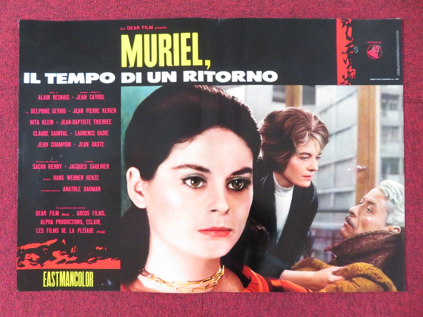 MURIEL - E ITALIAN FOTOBUSTA POSTER DELPHINE SEYRIG JEAN - PIERRE KERIEN 1963 Rendezvous Cinema Movie posters