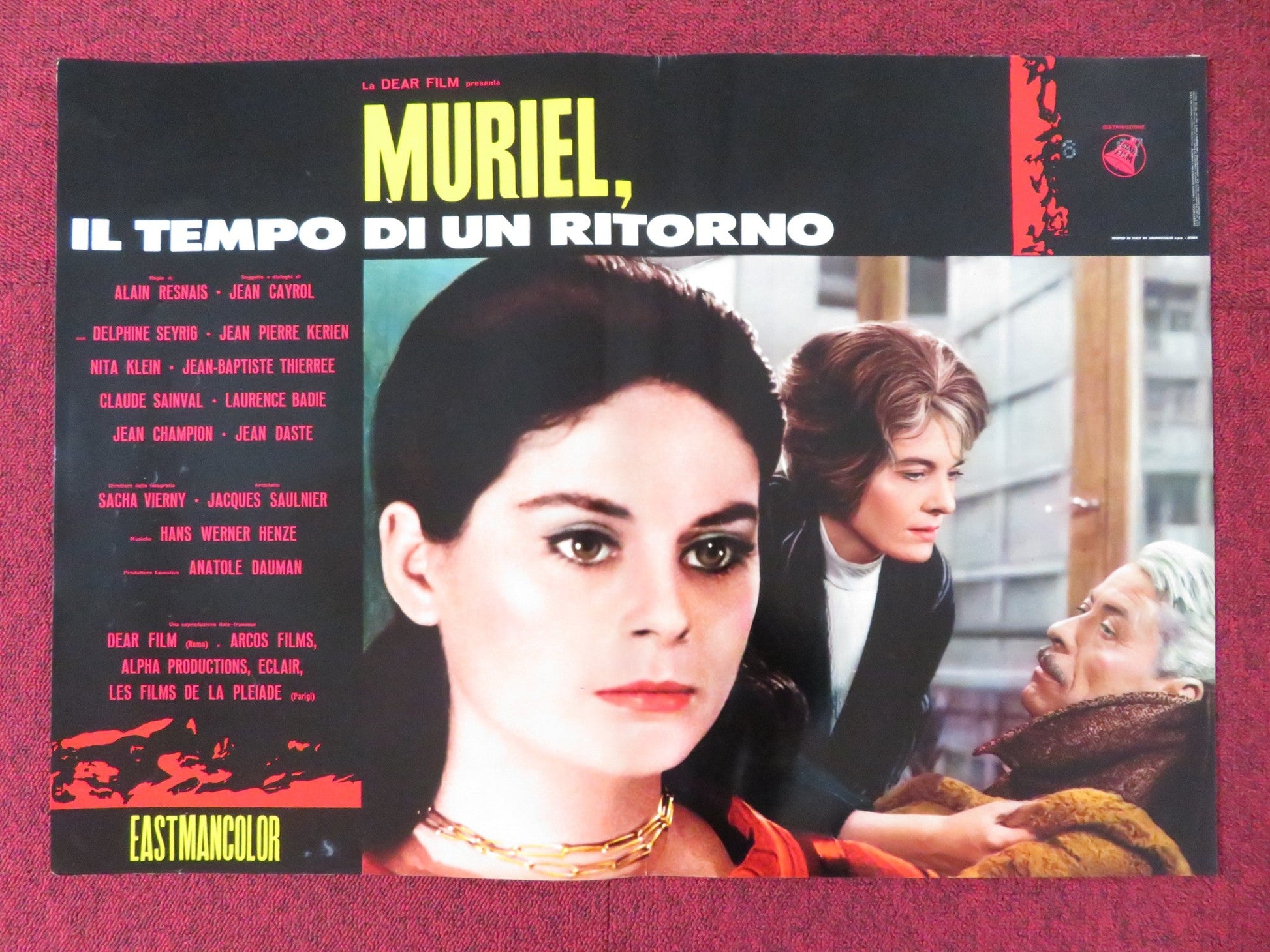 MURIEL - E ITALIAN FOTOBUSTA POSTER DELPHINE SEYRIG JEAN - PIERRE KERIEN 1963 Rendezvous Cinema Movie posters