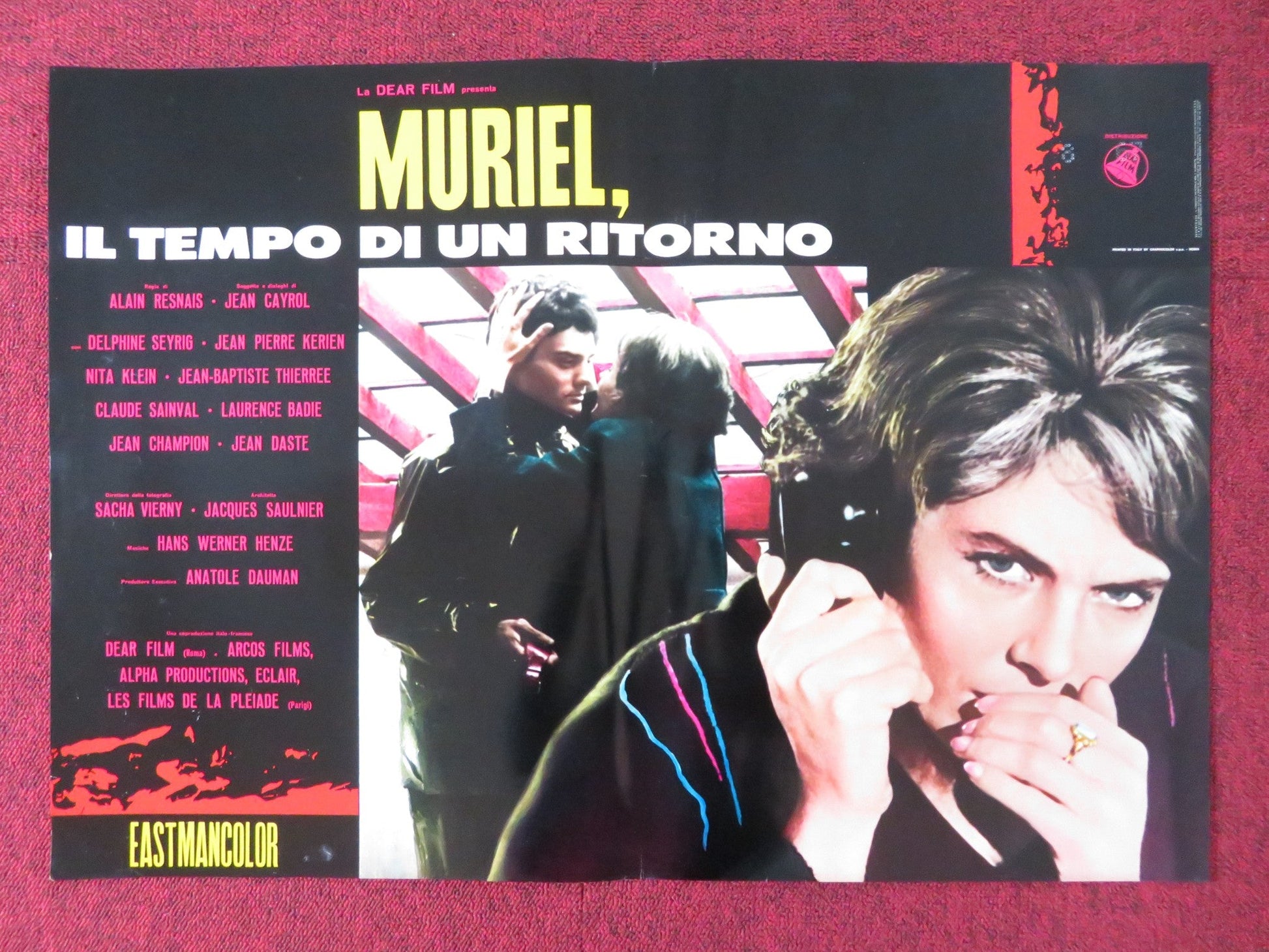 MURIEL - G ITALIAN FOTOBUSTA POSTER DELPHINE SEYRIG JEAN - PIERRE KERIEN 1963 Rendezvous Cinema Movie posters